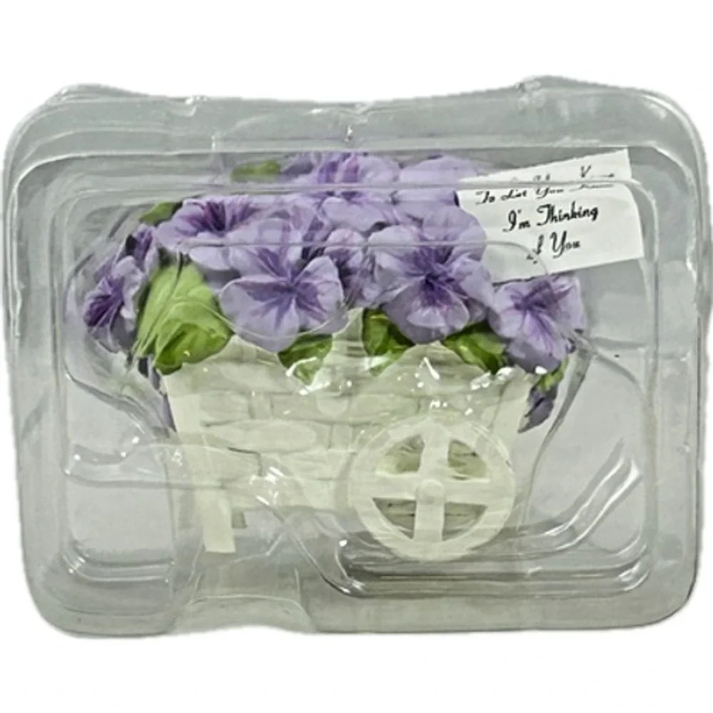 Hallmark Pansies Stand For Thoughts 2014 Keepsake Ornament OS Purple Flower Cart